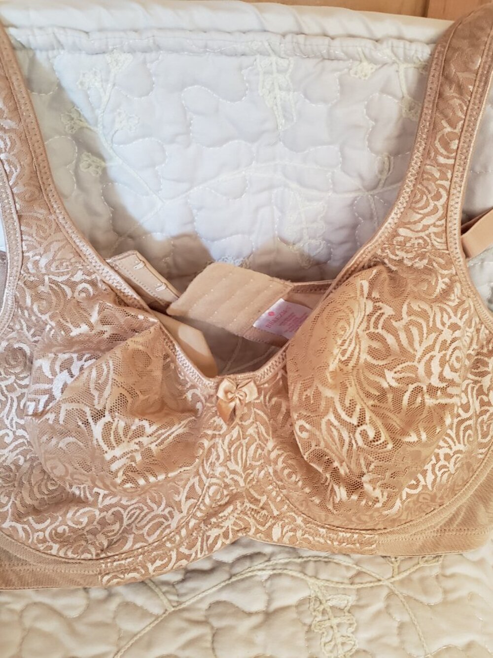 BNWoT BREEZIES intimates creamy desert tan floral lace (42C)